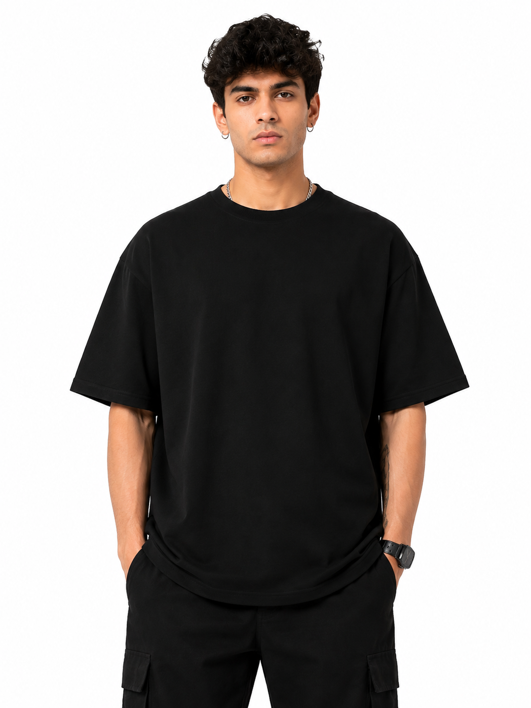 Oversized Tee in True Black